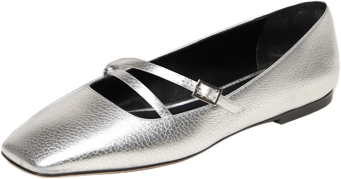 Women Closed Square Toe Ballet Flats Strap Buckle Comfortable Fashion Party Casual Mary Jane Flats Size 4-16 US