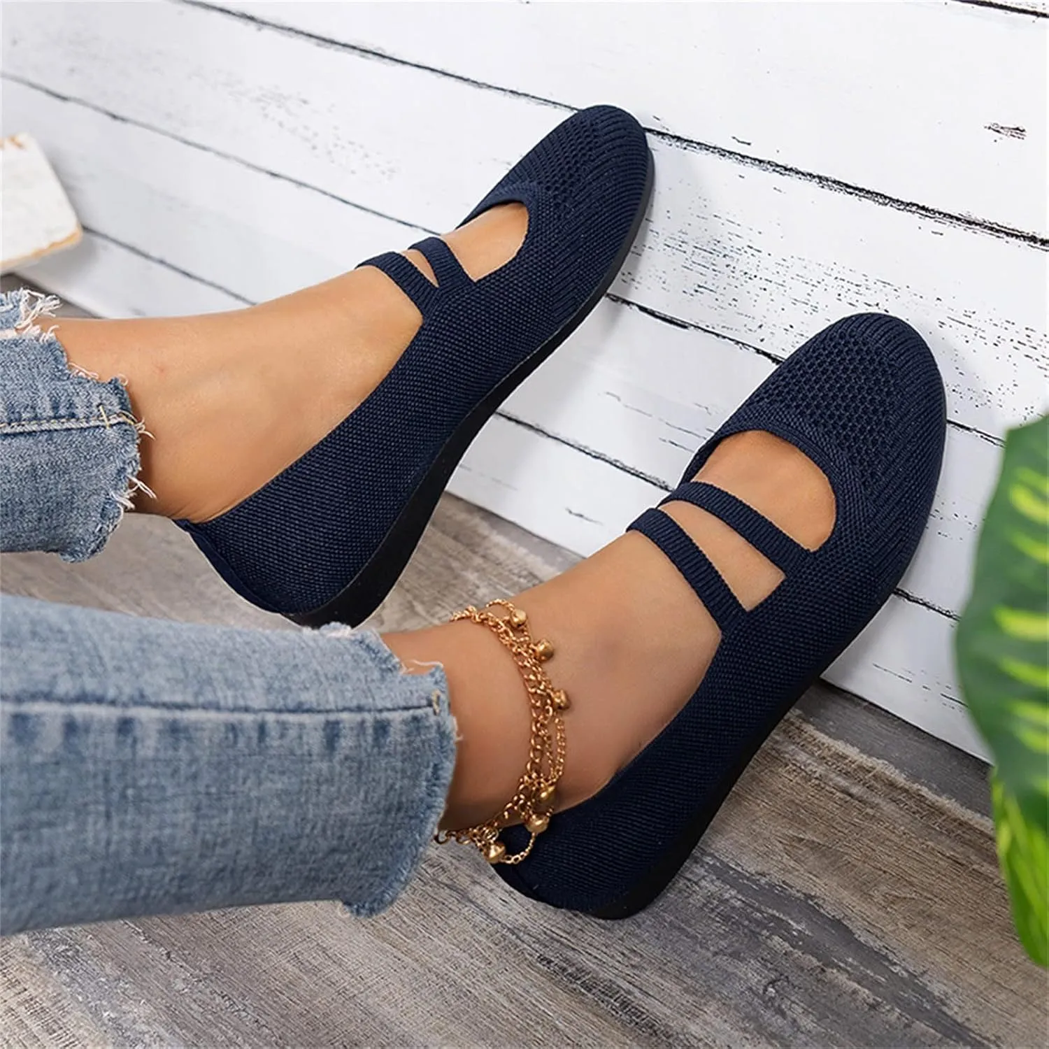 Women Flats Shoes Round Toe Comfortable Slip On Ballet Flats Ladies Walking Shoes for Dressy Casual Office Wedding