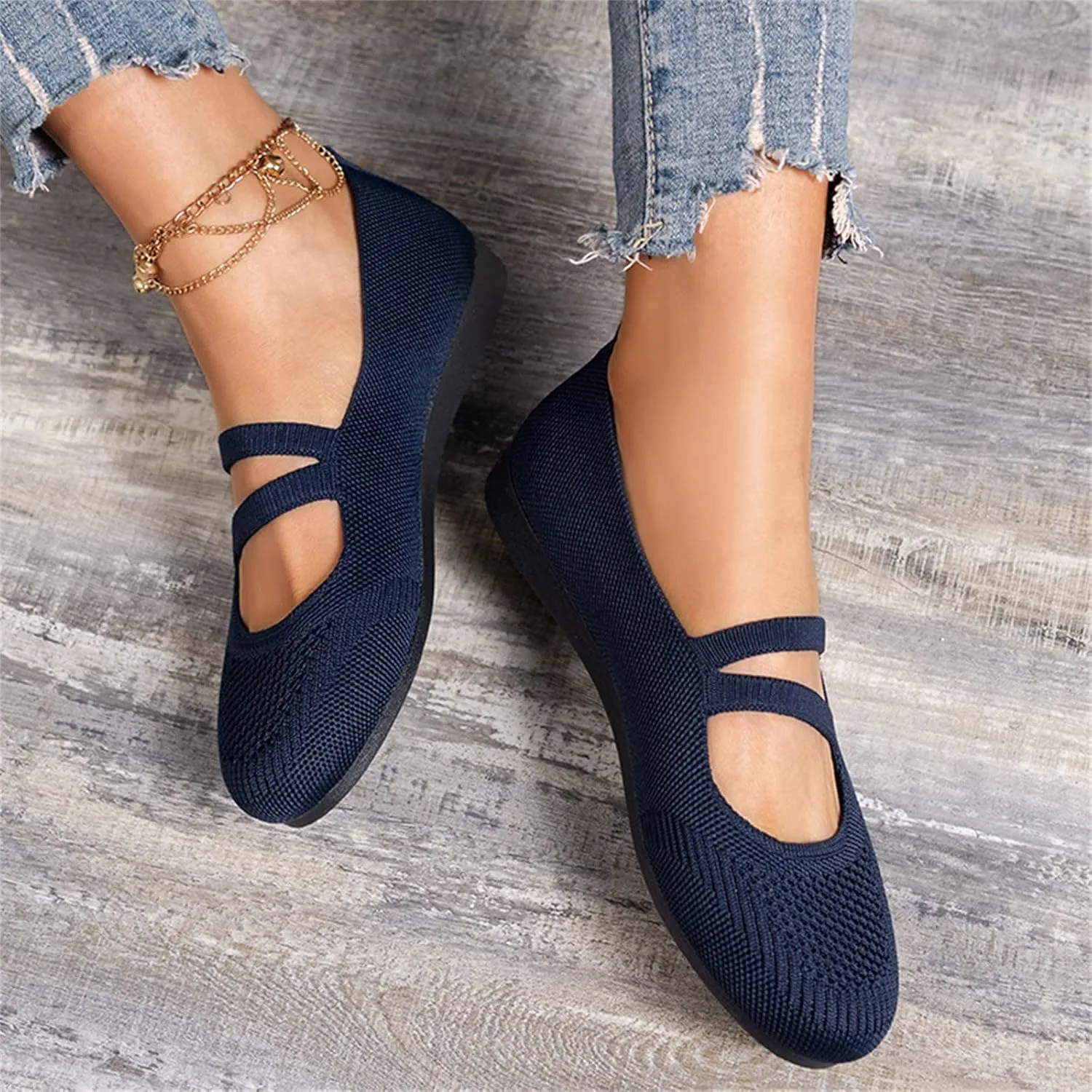 Women Flats Shoes Round Toe Comfortable Slip On Ballet Flats Ladies Walking Shoes for Dressy Casual Office Wedding