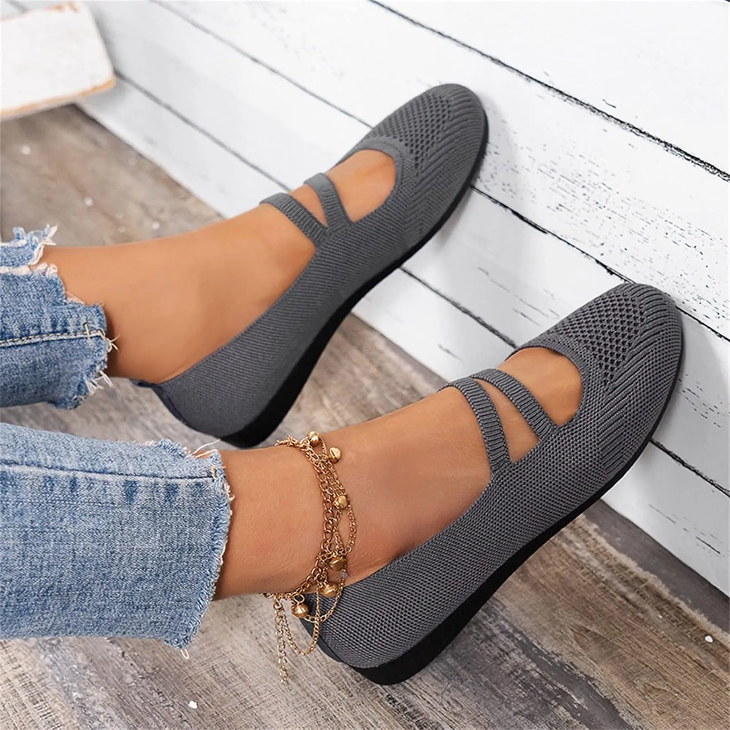 Women Flats Shoes Round Toe Comfortable Slip On Ballet Flats Ladies Walking Shoes for Dressy Casual Office Wedding