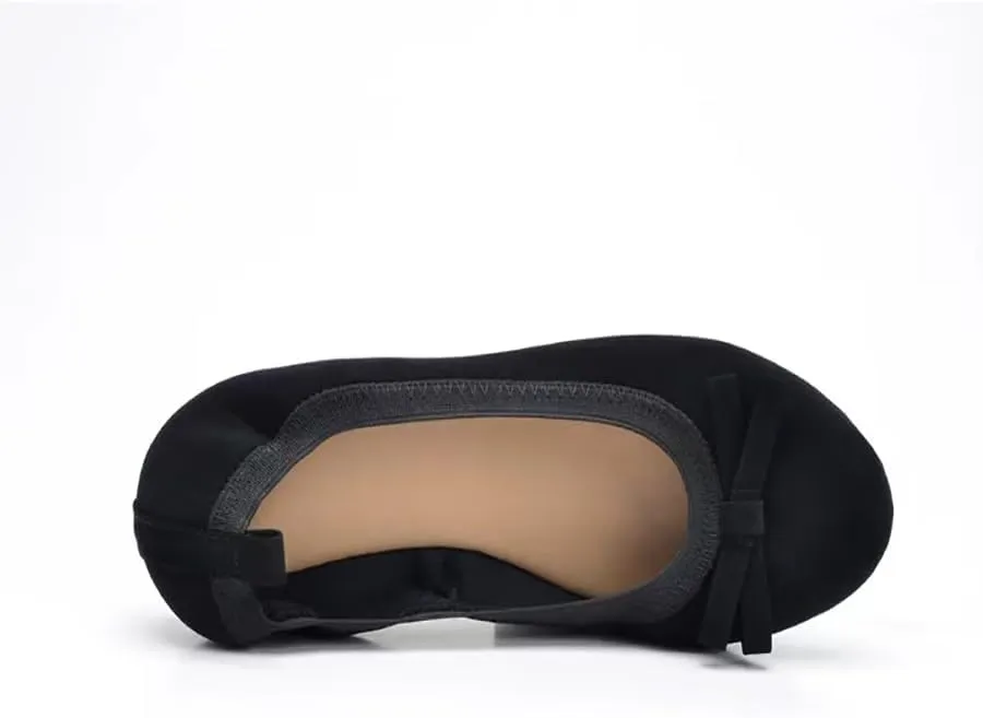 Womens Ballet Flats Shoes Bow Omelet Shoes Comfortable PU Leather Slip on Shoes for Women