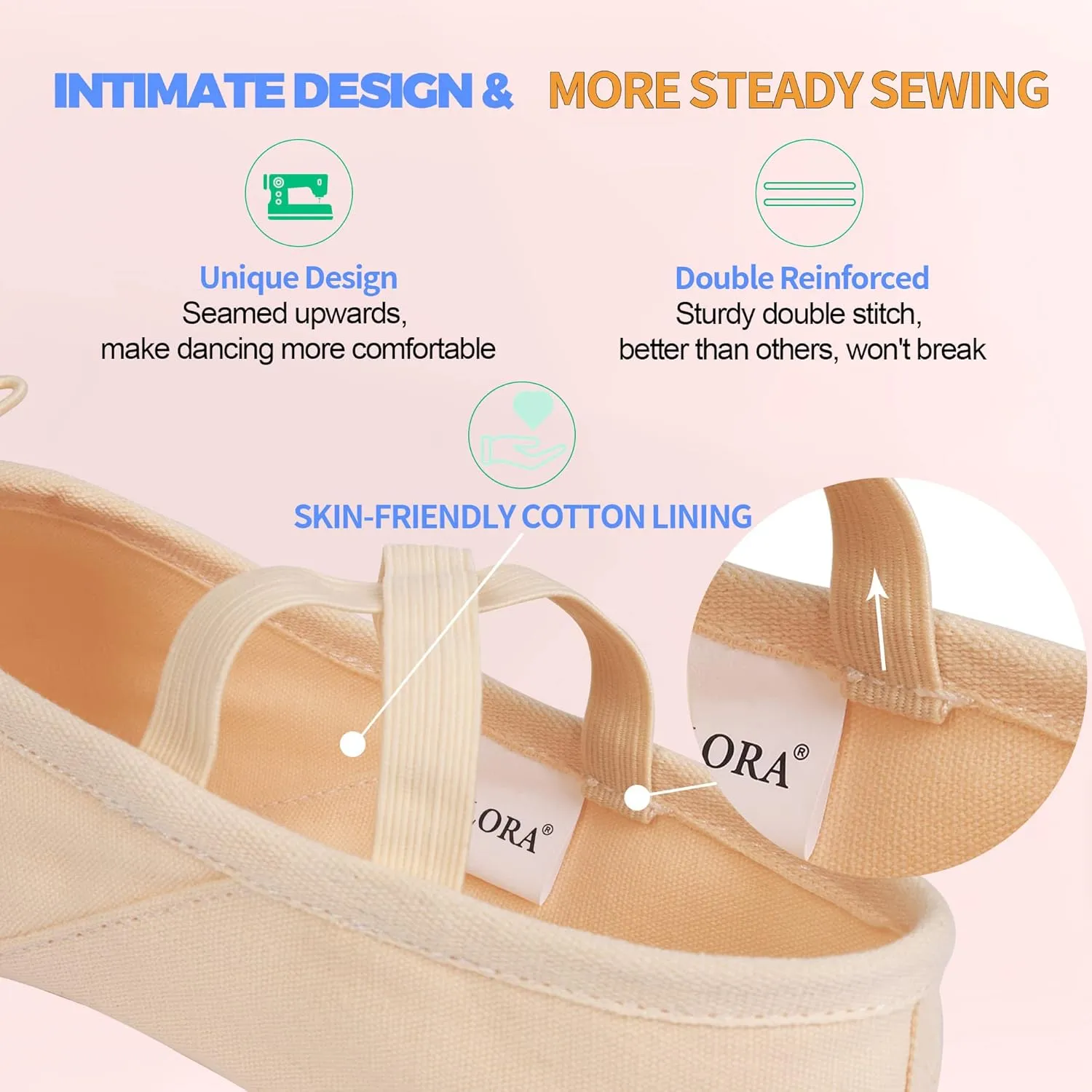 Women's Ballet Shoes Canvas Dance Slippers Yoga Practice Shoes for Girls/Adults