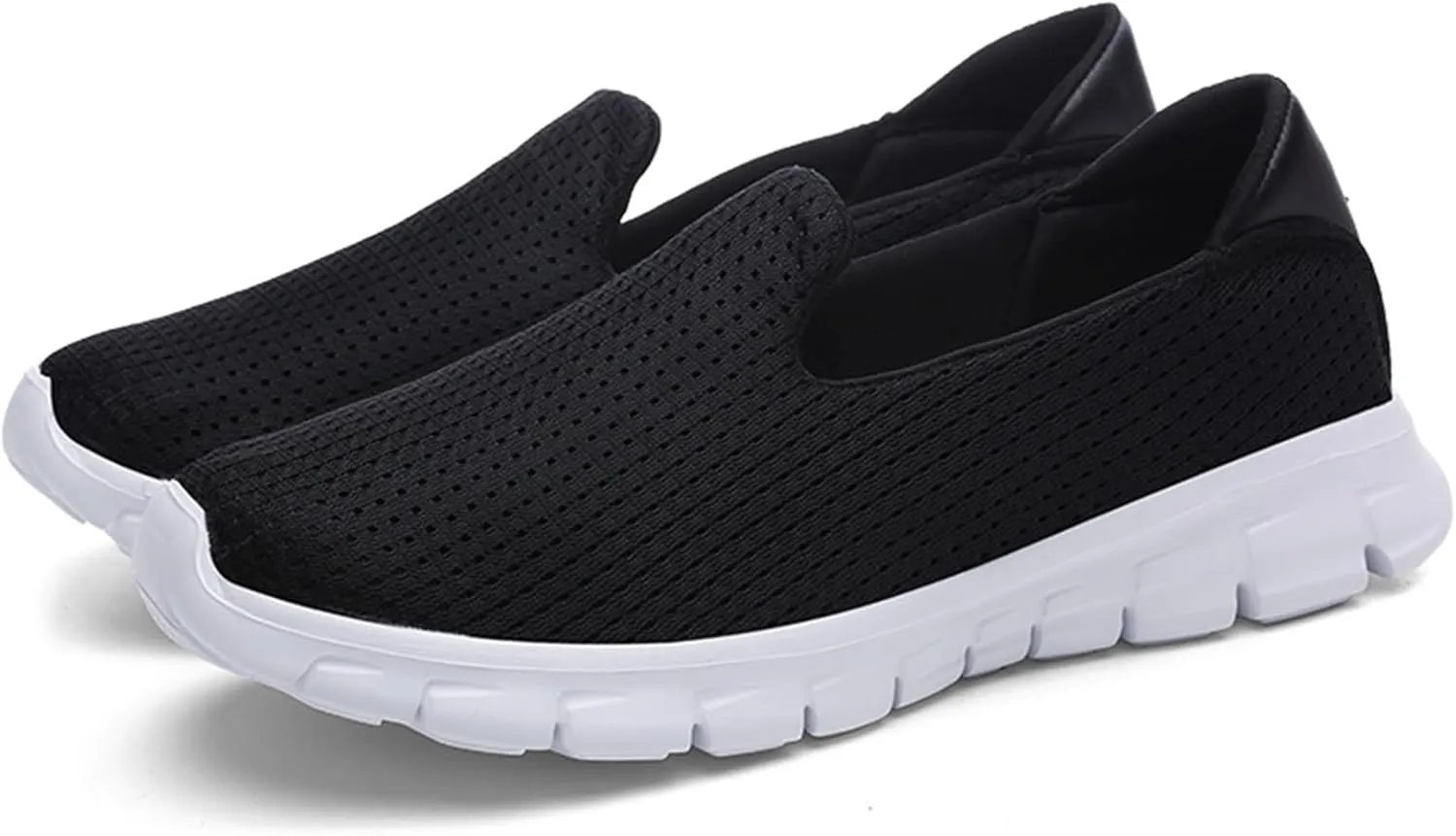 Women's Breathable Mesh Slip-On Loafers Classic Round Toe Flat Lightweight Non-Slip Mom Nurse Driving Walking Shoes