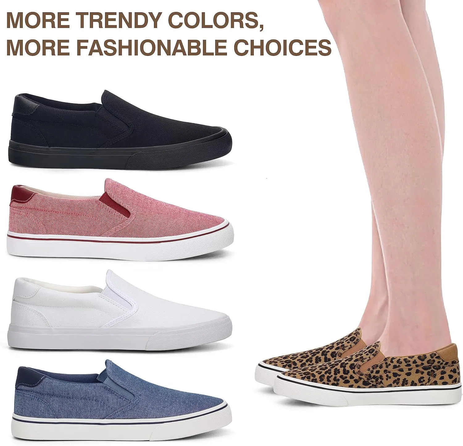 Women's Canvas Slip on Low Top Fashion Sneakers for Women Non Slip Loafer Shoes Classic Comfortable Flats Breathable Casual Shoes