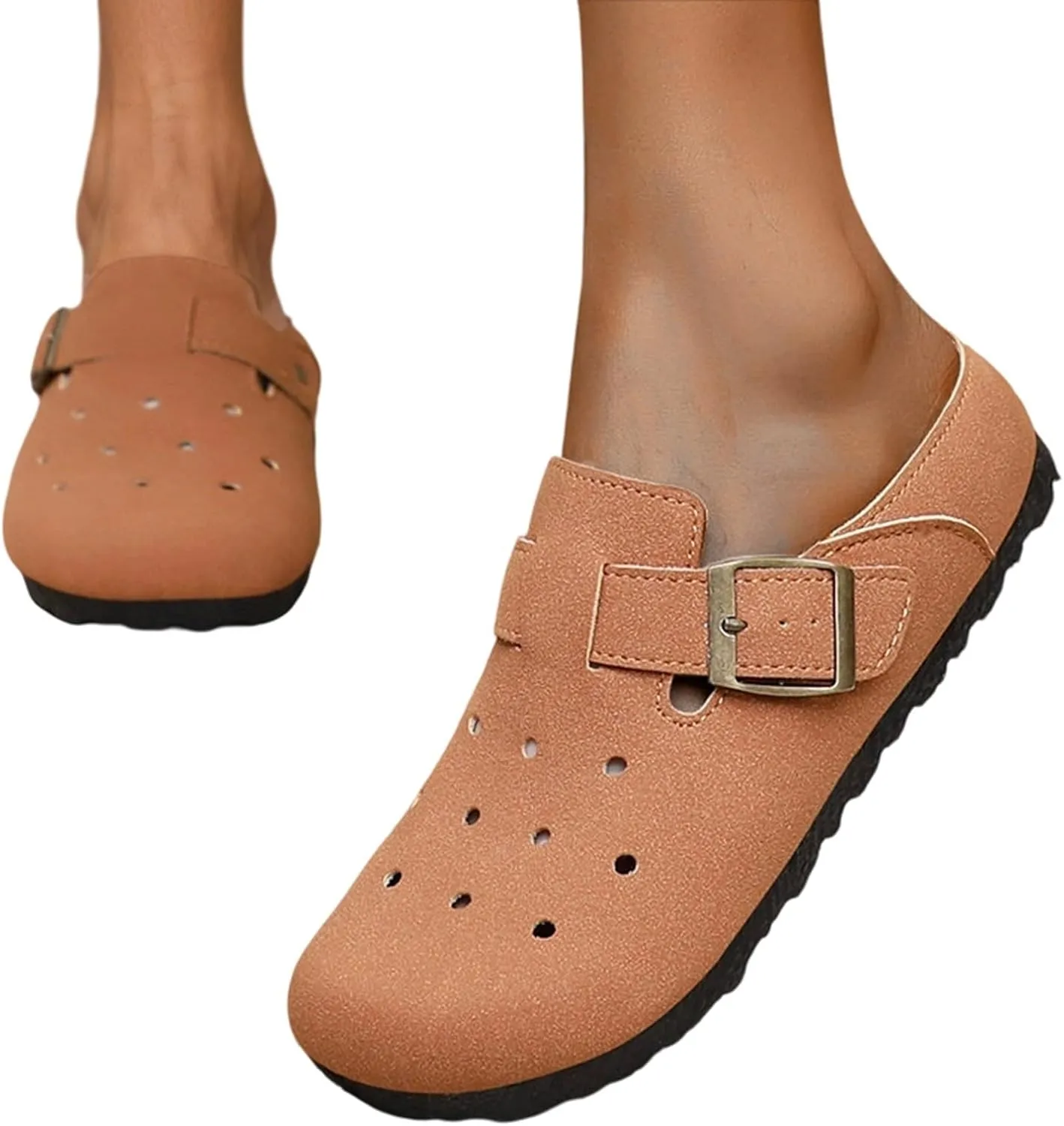 Women's Casual Closed Toe Clogs Breathable Slip On Shoes Comfortable Flat Sandals for Daily Wear Dating Outfits