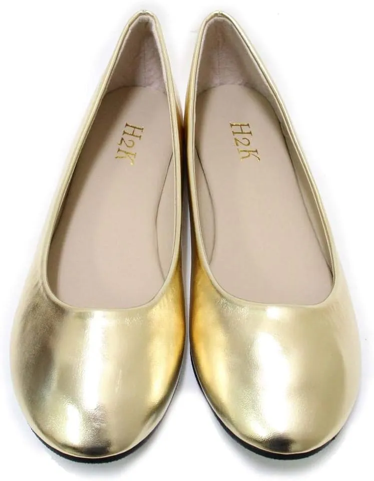 Womens Classic Round Toe Slip on Flat Ballet Dress Comfortable Low Heel Shoes Muse