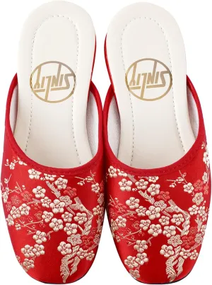 Women's Embroidered Flat Mules Handmade Design Non-Slip Comfortable, Loafers, Slip-on
