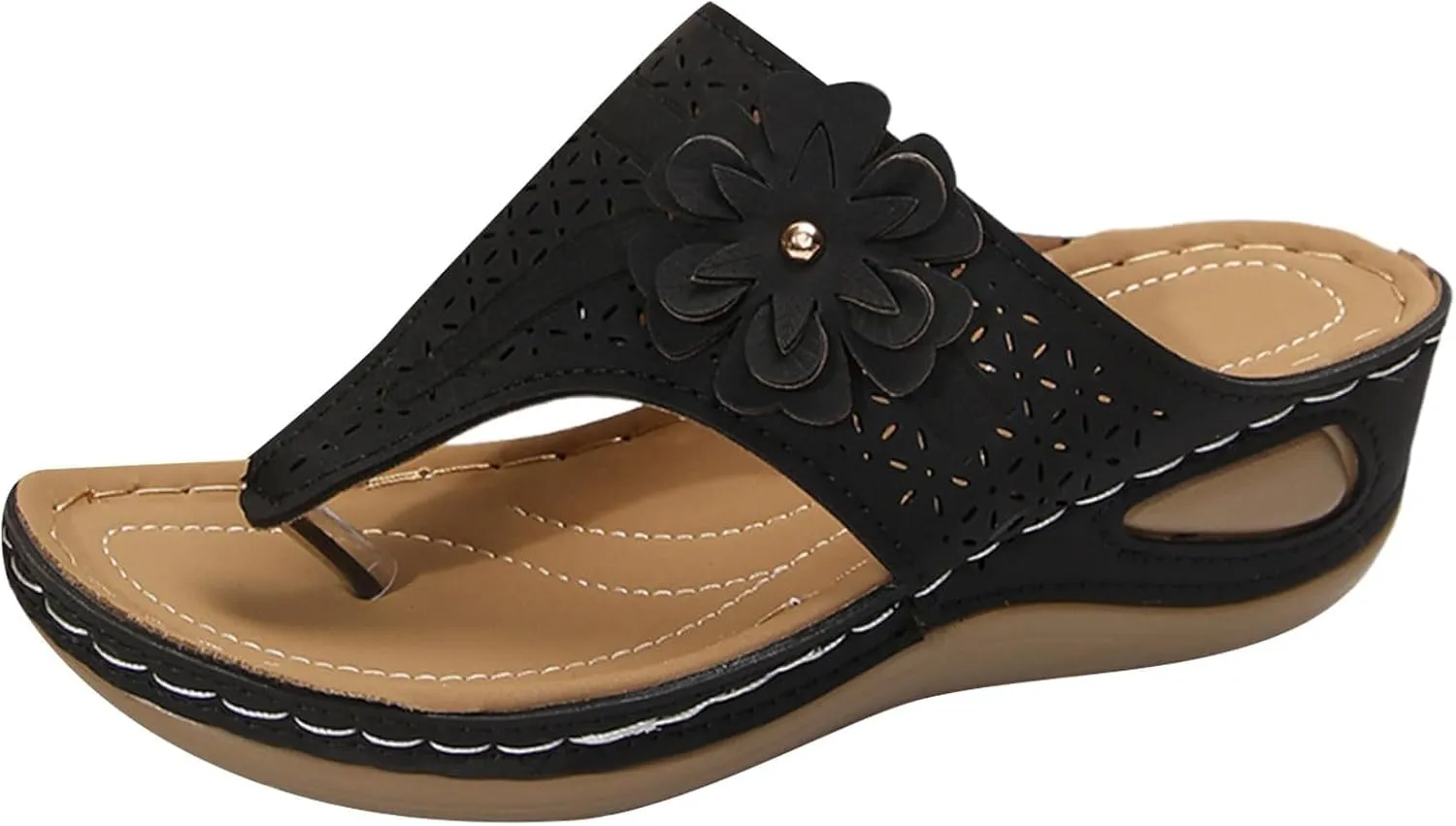 Women's Orthopedic Arch Support Wedge Sandals, Casual Platform Slip On Open Toe Sandals, Unisex-Adults