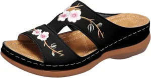 Women's Orthopedic Dressy Summer Comfort Flip Flops Wedge Sandals with Arch Support