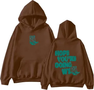 Women's Oversized Hoodie Slogan Letter Graphic Long Sleeve Preppy Sweatshirt Aesthetic Pullover with Pockets