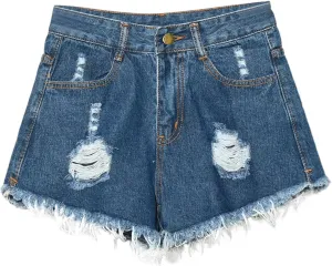 Womens Ripped Denim Short Summer 2025 High Waisted Stretch Trendy Casual Y2k Girl Baggy Raw Hem Jean Shorts Plus Size