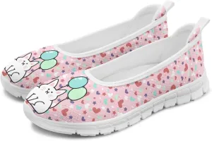 Women's Slip On Shoes Mesh Walking Flats Shoes Comfort Lightweight Casual Sneakers for Travel Date & Party White Sole Size 6-11