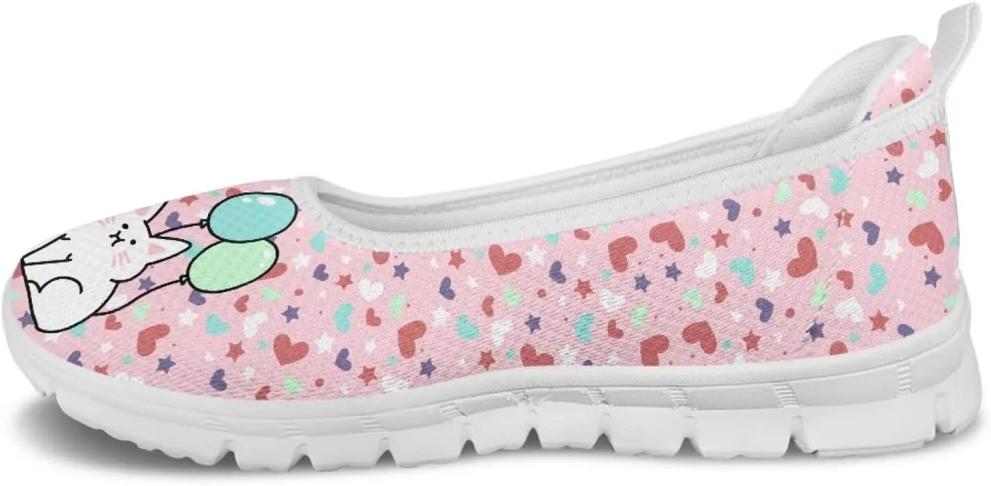 Women's Slip On Shoes Mesh Walking Flats Shoes Comfort Lightweight Casual Sneakers for Travel Date & Party White Sole Size 6-11