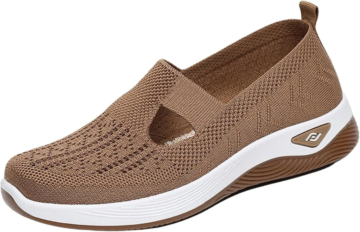 Women's Woven Orthopedic Breathable Soft Shoes Go Walk Slip on Shoes Diabetic Foam Shoes Hands Free Slip on Sneakers with Arch Support for Women